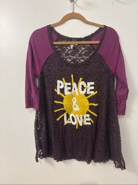 We The Free Lace Raglan Top